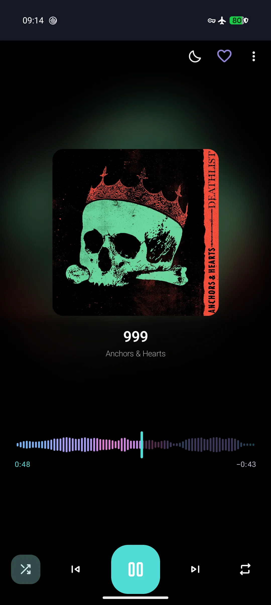 Reprise Android Now Playing with album artwork colour fog and spectral seek